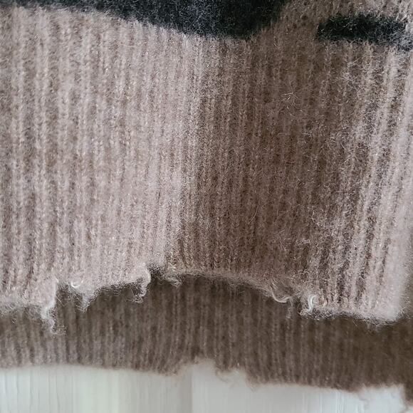 27‎ MILES Aleman Vest in Cheetah Cashmere Silk Blend Distressed 139167 Medium - Picture 6 of 14